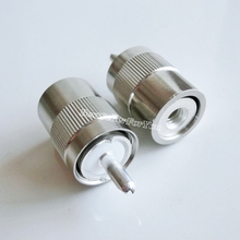 10 Conector UHF Macho PL259 Plug Solda RG58 RG142 RG400 LMR195 Cabo de Prata 2024 - compre barato