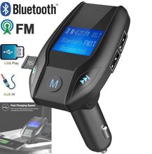 100%NEW Wireless Hands-free Bluetooth Car Kit MP3 Player FM Transmitter USB Car Charger Suppor caller number phones music TFcard 2024 - buy cheap