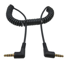 90 градусов прямоугольный 3,5 мм штекер-штекер 4-полюсный удлинитель Aux Аудио Спиральный кабель 1,5 м/5 футов 2024 - купить недорого