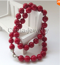 Beautiful 10mm red coral color perfect round sea shell pearl necklace Factory Wholesale 18inch real Women Fine for lady  j 2024 - buy cheap