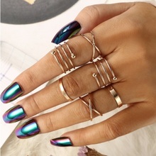 Kristi Tina Hot Unique Ring Set Punk Knuckle Rings for women Finger Ring 6 PCS Ring Set Best Selling 2024 - buy cheap