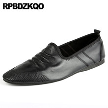 Black Pointed Toe Designer Shoes Men High Quality Driving Luxury Brand Runway Retro Summer Lightweight Spring European Flats 2024 - buy cheap