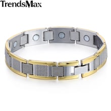 Браслет Trendsmax для мужчин и женщин, 11 мм, 20,5 см, сетка из нержавеющей стали, магнитный терапевтический браслет, браслет KB510 2024 - купить недорого