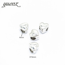 YuenZ 15pcs DIY Heart-shaped Charms For Jewelry Making Antique Silver color Big Hole Spacers Beads Charm Spacers Beads 8*8mm R46 2024 - buy cheap