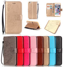 For Iphone 7 4.7Inch 4 4S 5 5S 5C SE 6 6S 6 Plus for Ipod Touch 5/6 Case TPU Leather Back Cover Butterfly Flip Wallet Phone Bag 2024 - buy cheap