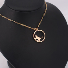 Hzew круглый кулон с милым котом ожерелье ожерелья с котом подарок 2024 - купить недорого