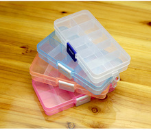 10 Grids Adjustable Transparent Plastic Storage Box for Small Component Jewelry Bead Pills Organizer Nail Art Tip Case 2024 - buy cheap