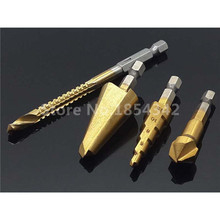 4pcs Set HSS Titanium Coated Hex shank Countersink Drill/ Step Drill/Tapered Cone Drill/Saw Dill Bit Woodworking Power Tools 2024 - buy cheap