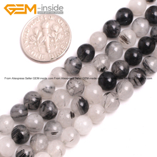 Natural Black&White Crystal Beads For Jewelry Making 6-8mm 15inches DIY Jewellery FreeShipping Wholesale Gem-inside 2024 - buy cheap