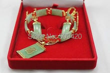 Jewe-JADE VERDE de oro amarillo AAA, nuevo collar, pulsera, pendiente, venta al por mayor 2024 - compra barato