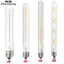 Зенлонг-AC85-265V E27 3W 4W 6W 8W T30 Винтаж Edison COB светодиодный нити светильник в стиле ретро лампа миниатюрный старинная лампочка Edison Bombilla 2024 - купить недорого