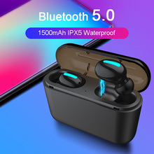M & J-auriculares inalámbricos con Bluetooth 5,0, dispositivo de audio Mini, Invisible, 3D, HiFi, estéreo, deportivo, con micrófono, Banco de energía, caja de carga 2024 - compra barato
