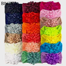 20 pçs/lote DIY Boutique Cocar Grande Nylon Elastic Headband com 3 polegada Ilhós Tecido Flor Crianças Foto Props HB082 2024 - compre barato