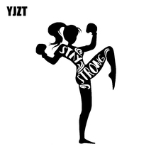 YJZT 9.4*14.2CM Interesting STAY STRONG Fitness Fight Boxing Sport Silhouette Car Stickers Vinyl Accessories C12-0797 2024 - buy cheap