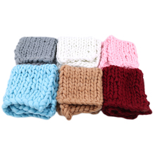 Hot Sale High Quality Hand-knitted Wool Crochet Baby Blanket Newborn Photography Props Chunky Knit Blanket Basket Filler 2024 - buy cheap