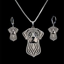 Conjunto de joyería con colgante en forma de perro para mujer, conjunto de joyas de Metal para enamorados, conjunto de joyas Ridgeback de Rodesia, envío directo, 2018 2024 - compra barato