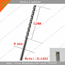 4mm*52mm,10pcs,Free shipping 3 Flutes End Mill,CNC milling Cutter,Solid carbide woodworking router bit,PVC,MDF,Acrylic,wood 2024 - buy cheap