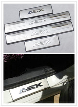 Placa de desgaste de acero inoxidable para coche Mitsubishi, alféizar de puerta, accesorios para Mitsubishi Lancer, 2011, 2012, 2013, 2014, 2015, 4 unids/set 2024 - compra barato