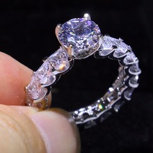 Anillo de plata esterlina 925 para mujer, joyería de lujo de alta calidad, princesa 5, Circonia cúbica cuadrada, diamante, boda 2024 - compra barato