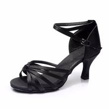 Women Ballroom Latin Dance Shoes High-heeled 5.5/7.5cm Black Bronze Salsa Sandals Female Social Party Tango Dance Shoes VA30 2024 - buy cheap