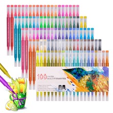 Marcadores de aquarela lavável caneta esboçar pintura dupla escova caneta conjunto macio marcadores permanentes 48 60 72 100 cores para o desenho da arte 2024 - compre barato