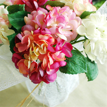 Flores artificiales de seda para decoración del hogar, Hortensia de flores falsas, Hortensia para boda 2024 - compra barato