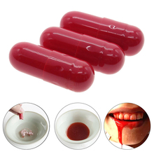 New 3 Fake Blood Pill  Capsules Horror Funny Halloween Joke Prank Trick 2024 - buy cheap