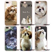 For Apple iPhone X 4 4S 5 5S SE 5C 6 6S 7 8 Plus 6sPlus 6Plus 7plus 8plus dog puppies shih tzu Transparent Soft Shell Covers 2024 - buy cheap