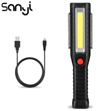 Фонарик SANYI с 4 режимами освещения, фонарик с USB-кабелем и зарядкой, светодиодный портативный фонарь со встроенным аккумулятором, мощная яркая лампа для охоты 2024 - купить недорого