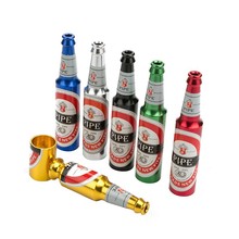 Mini Beer Bottle Smoke Pipes Portable Cigarette Holder Creative Funny Gifts Smoking Pipe Herb Tobacco Pipes Smoke Grinder 2024 - buy cheap