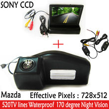 Зеркало заднего вида автомобильное с ЖК-дисплеем 4,3 дюйма, парковочная камера с ночным видением для Mazda 2 / Mazda 3 2024 - купить недорого