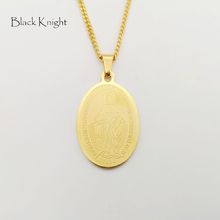 2021 AW Gold color stainless steel Virgin MARY Oval pendant necklace Christian Praying jewelry necklace 2024 - buy cheap
