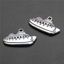 5 pçs prata cor barco charme iate pingente para fazer jóias pulseira achados acessórios diy a2612 2024 - compre barato