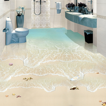 Beach Sea Wave 3D Photo Wallpaper Custom Floor Mural PVC Waterproof Self-Adhesive Bathroom Floor Tiles Sticker Wall Paper Murals 2024 - buy cheap