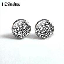 2018 New Black And White Swirl Round Earring Swirls Earrings Handmade Jewelry Glass Dome Cabochon HZ4 2024 - buy cheap