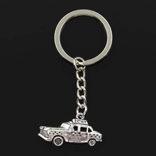 Fashion New York Taxi Car 18x32mm Pendant 30mm Key Ring Metal Chain Silver Color Men Car Gift Souvenirs Keychain Dropshipping 2024 - buy cheap