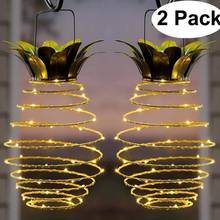 2 PCS Outdoor Waterproof Garden Pineapple Solar Lamp Path Lights Hanging Fairy Lights 20 Solar Led Warm Fairy String Decoration 2024 - buy cheap