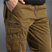 Летние тонкие повседневные штаны для мужчин с хлопковой подкладкой для мальчиков, длинные брюки цвета хаки, штаны размера плюс 30, 40, 42, 44, свободные брюки мужские плавки 2024 - купить недорого