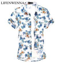 Men's Floral Short Sleeve Beach Hawaiian Shirt Spring Summer Button Male Shirts 2019 Casual Loose Streetwear Top Clothes 6XL 7XL 2024 - buy cheap