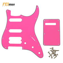 Pleroo acessórios de guitarra pickguard com placa traseira e parafusos, para player fender strat humaca padrão st hss 2024 - compre barato