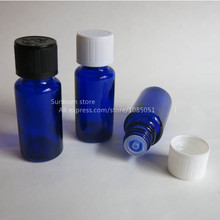 500 X 1/2 oz blue glass bottle with reducer dropper, 15ml  glass cosmetic herbal bottle bulk wholesale 2024 - buy cheap