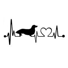 17.8*7.6CM Long Haired Dachshund Heartbeat Lifeline Monitor Dog Vinyl Decal Fashion Window Decorative Stickers C6-1149 2024 - buy cheap