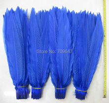 100pcs/lot!16-18inches 40-45CM Long Royal Blue/Navy Blue Silver Pheasant Tail Feather for Showgirl Costume AA Quality 2024 - buy cheap