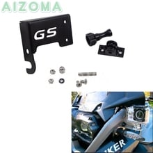 Suporte de câmera cnc para moto, suporte preto frontal esquerdo para câmera bmw f650gs f700gs f800gs r1200gs lc adv 2018-2019 2024 - compre barato