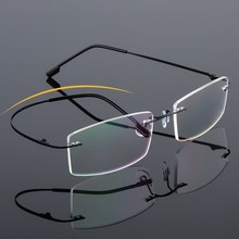Óculos de leitura sem aro de titânio, óculos ultraleve sem aro de liga metálica, óculos para presbiopia + 1.00 a + 6.00 para homens e mulheres 2024 - compre barato