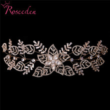 Zirconia Folha t CZ Nupcial Coroas E Tiaras de Noiva Headband Tiara Tiara Do Casamento Jóias Cabelo Headpiece Diadema RE3492 2024 - compre barato