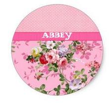 Etiqueta engomada redonda clásica de lunares florales Vintage con diseño rosa de moda de 1,5 pulgadas 2024 - compra barato