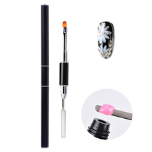 2 in 1 Nail Art Brush Dual-Ended Brush Picker Stainless Steel Gel Nail Tool for UV Gel Manicure Tool Acrylic Nails Extension 2024 - compre barato
