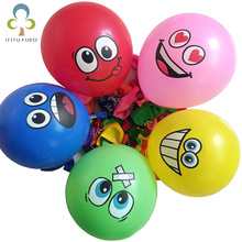 10 шт./лот воздушные шары со смайликом латексные мультипликационные Смешные разные цвета украшения для свадебной вечеринки LXX 2024 - купить недорого