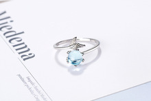 Creative Blue Crystal Whale Mermaid Tail Rings for girl Adjustable Open Fish Bubble Finger Rings Unique Party Jewelry 2024 - buy cheap